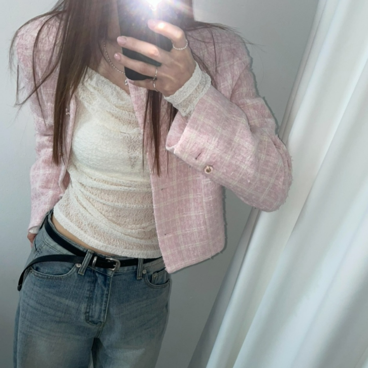 [핑크바로배송] 타르트 여름 트위드 자켓 (2color)