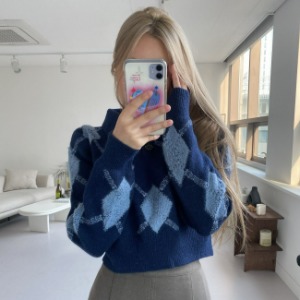 아가일 카라 니트 스웨터 (2color)